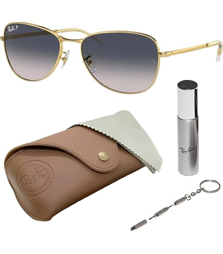Amazon.com: Ray-Ban RB3267 Metal Aviator Sunglasses, Brown