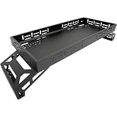 HECASA UTV Overbed Cargo Rack Adjustable Mounting Brackets Fits Bed Rail | Widths 39.7"-56.3", 7" Raised Height for Extra Storage 160LBS Capacity for Farming Hunting