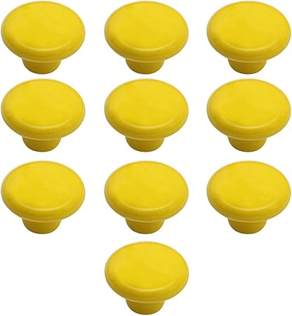 10 Pcs Ceramic Knobs 33mm Small Ceramic Round Solid Color Pull