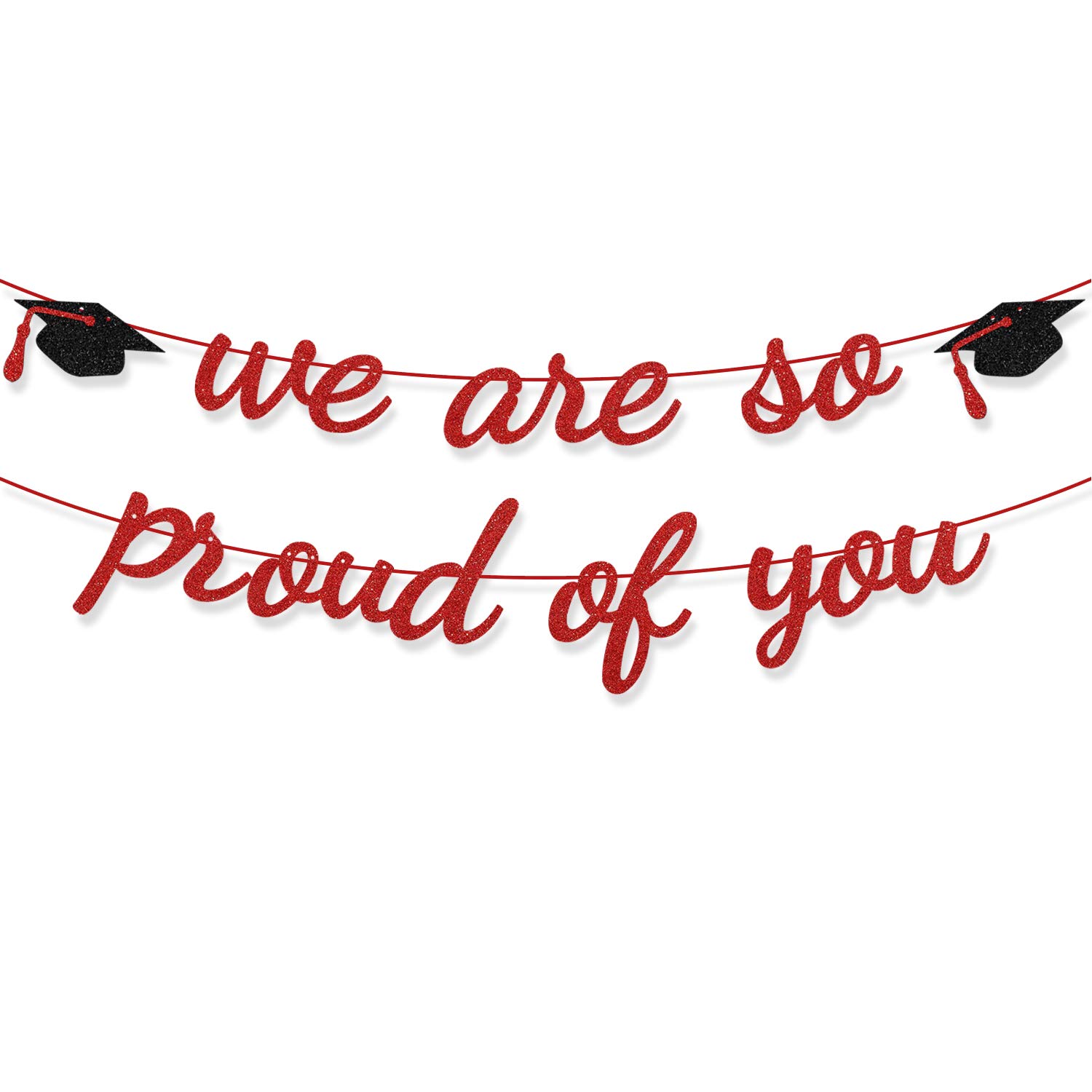 Striscioni Laurea 2023 Arancione E Blu - 2 Pezzi: Congrats Grad E We Are So Proud Of You, Decorazione Per Porta Interna/Esterna