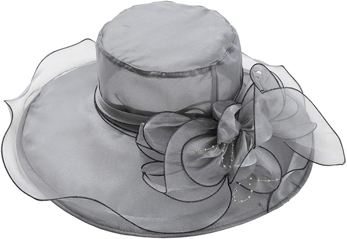 Amazon アゴキー Agoky レディース ハット 教会 帽子 キャップ ケンタッキー ダービー パーティー ウェディング 結婚式 二次会 夏 サンハット 紫外線防止 Uvカット グレー Free ハット 通販