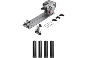 ATOMSTACK R8 Laser Rotary Chuck, Raised Foot Pads, Engraver Multi-Function Jaw Chuck Rotation Compatible with P1 K2 Laser Eng
