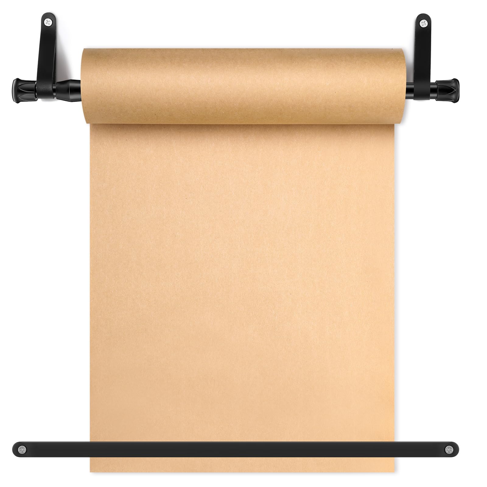 Photo 1 of **POSSIBLY MISSING ASSEMBLY PIECES** Vicenpal 15.5 Inch Retractable Kraft Paper Roll Holder Dispenser Wall Mounted Butcher Paper Holder Roller for to Do Lists, DIY Drawing, Taking Note, Artwork, Creative(Black)