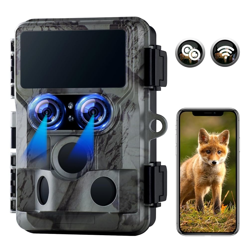 VOOPEAK Pro 4K 60MP WiFi Trail Camera | Starlight Night Vision & No-Glow IR Wildlife Camera| IP66 Waterproof for Fox Hunting UK 120°Wildlife Hunting Camera