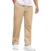 COOFANDY Men's Casual Chino Pants Relaxed Fit Drawstring Elastic Waist Lightweight Pant Twill Pleated Trousers