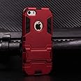 Cocomii Iron Man Armor iPhone SE/5S/5C/5 Case, Slim Thin Matte Vertical & Horizontal Kickstand Reinforced Drop Protection Fas