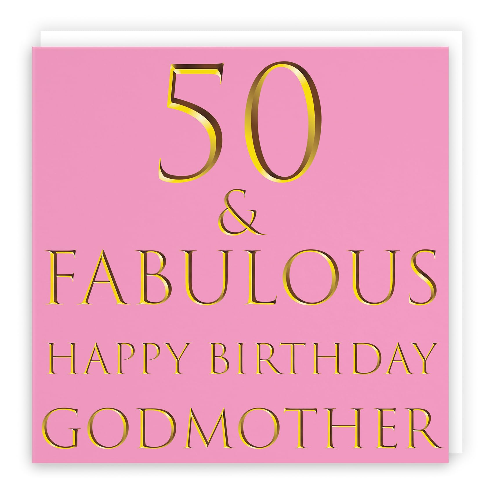 Hunts England - Large Godmother 50th Birthday Card - 50 & Fabulous - Happy Birthday Godmother - Still Totally Fabulous Collection - Large - 210 x 210 mm - Age 50