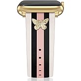 MOINSPIRE Designer Leather Bands with Charms Compatible with Apple Watch 38mm 40mm 41mm 42mm(S11/10) 44mm 45mm 46mm 49mm Women Men Strap for iWatch Series 11/10/9/8/7/6/5/4/3/2/1 SE 1/2/3 Ultra 1/2/3