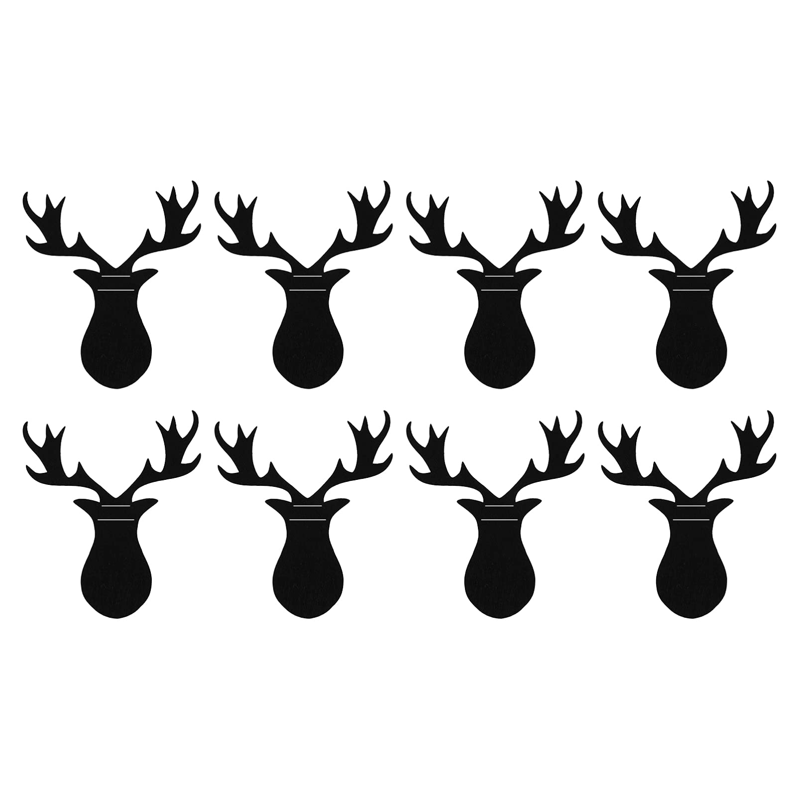 Amosfun 8Pcs Christmas Silverware Holders Xmas Elk Head Tableware Bags Deer Fork Spoon Storage Bag Cutlery Holders Cover for Holiday Party Dinner Table Decorations Black