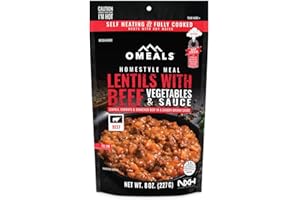 OMEALS Lentils with Beef MRE | Sustainable Premium Outdoor Food | Extended Shelf Life | Fully Cooked w/Heater | No Refrigeration | Perfect for Outdoor Enthusiasts, Travelers, Emergency Supplies | USA
