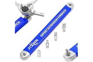 JTZWN Offset Extension Wrench, 15 Inch Impact Ready Offset Extension Wrench Set, with 1/2", 1/4" and 3/8" Square Adapters Dri