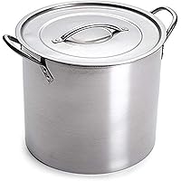 5 Gallon Stainless Steel Stock Pot with Lid, 12.5 x 12.5 x 11.5