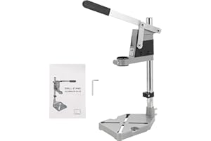 AMGSH Drill Press Stand Bench Clamp Tool for Hand Drill Workstation | Adjustable Benchtop Single Hole Table Repair Tool with Aluminum Base Compatible, Portable, Rotating Fixed Frame Design