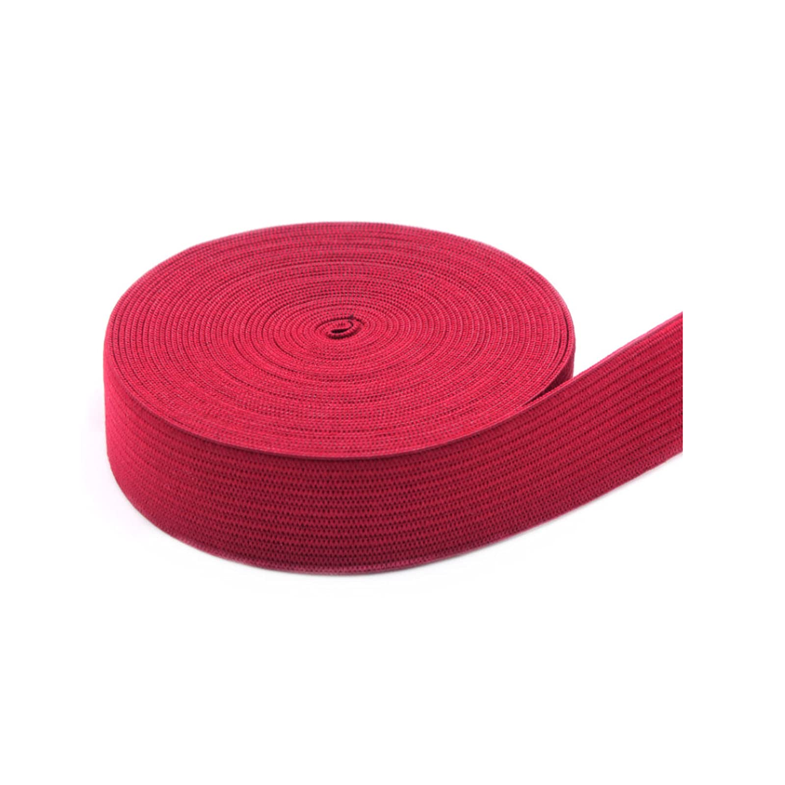GANGYUAN 5 Yards Long 20mm 25mm Wide Colorful Heavy Stretch Elastic Band for Sewing Crafts DIY (Red, 20mm)