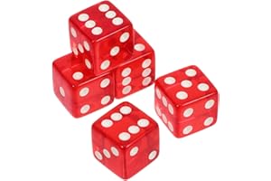 Gadpiparty 5pcs Big Dice, Large Dice, Red Transparent Large Set 0.78 Inch Acrylic Board for Party Game Accessories Portable G