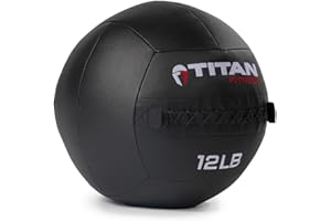 Titan Fitness LB Soft Shell Medicine Wall Ball with Poly-Composite Laminate Cross Texture Non-Slip Grip for Throwing, Core Strength, Floor Exercises, Stretching