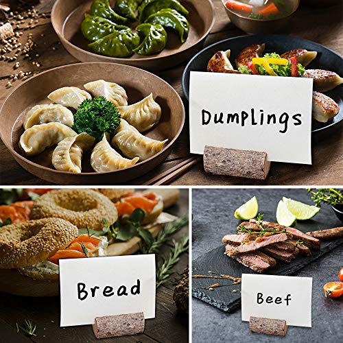 senover Rustic Real Wood Place Card Holders Table Numbers Holder Stand Memo Holder Card Photo Picture Note Clip Holders for Wedding Party Christmas Table Number Sign - Thumbnail 6