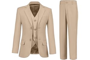 TIEFONY Boys Suits 3 Piece Slim Fit Suit Set Dresswear Ring Bearer Outfit for Boy