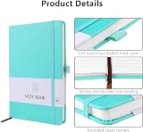 Lefute A5 Notebook PU Leather 200 Pages 80gsm Cyan Note Pad Journal view 3