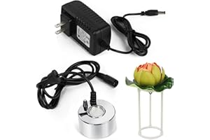 Ultrasonic Mist Maker Fogger, Water Pond Fountain Fogger with Removable Lotus Splash Guard for Water Fountain Pond Pot Rocker
