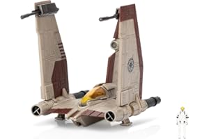 JAZWARES Star Wars Micro Galaxy Squadron V-19 Torrent Starfighter - 5-Inch Vehicle with Folding Wings and Tail Fin Plus 1-Inch Micro Figure Accessory