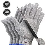 FORTEM Cut Resistant Gloves, 4 Gloves, Level 5 Protection, Food Grade, EN388 Certified (Extra Large)