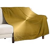 Jinoarob Gold Metallic Throws for Couch Sofa Bed Warm Blankets Lightweight Decorative Farmhouse 40" X 50"