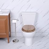 Angel Shield Antibacterial Wooden Toilet Seat Solid Oak Adjustable Hinges view 7