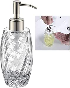 Dispensador De Jabón De Vidrio Transparente,Manual Líquido Rellenable