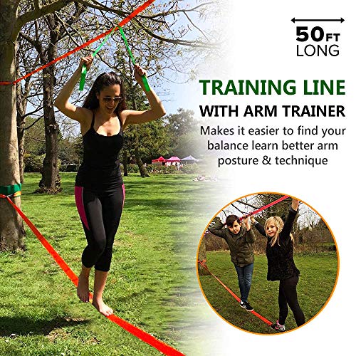 Dripex Ninja Warrior Obstacle Course for Kids 50FT Ninja Slackline