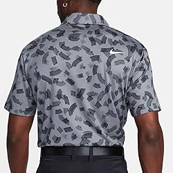 Nike Men's Dri-FIT Tour Golf Polo Dark Grey | White