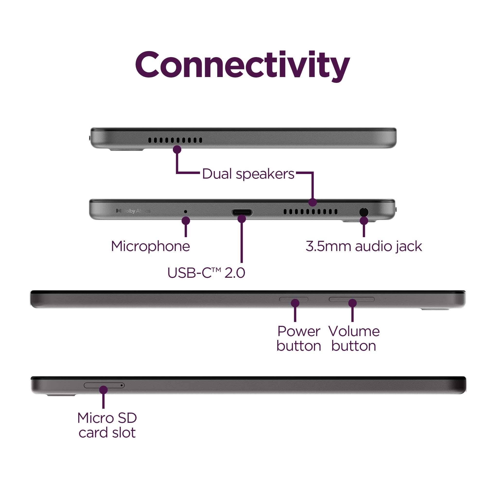 Lenovo Tab One - Lightweight Tablet - up to 12.5 Hours of YouTube Streaming - 8.7