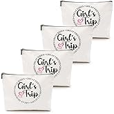 CQM 4PCS Girls Trip Gifts Favors Girls Trip Makeup Bag Girls Weekend Gifts Summer Gifts Cosmetic Bag Toiletry Bag Weekender Bags for Women Daughter BFF Friendship Bachelorette Party Birthday