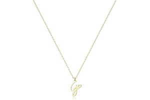 Tewiky Initial Necklace for Women-14k Gold Filled/925 Sterling Silver Dainty Gold Letter Necklace Trendy Cute Custom Personalized Monogram Necklace