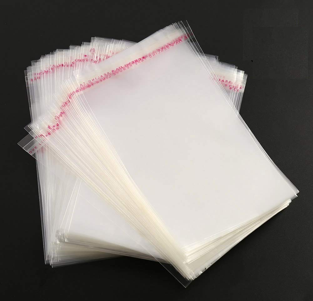 LATERN 400 Pieces Clear Cellophane Bags Self-adhesive Sealing Treat Bags OPP Plastic Bag (3 x 5 Inches)