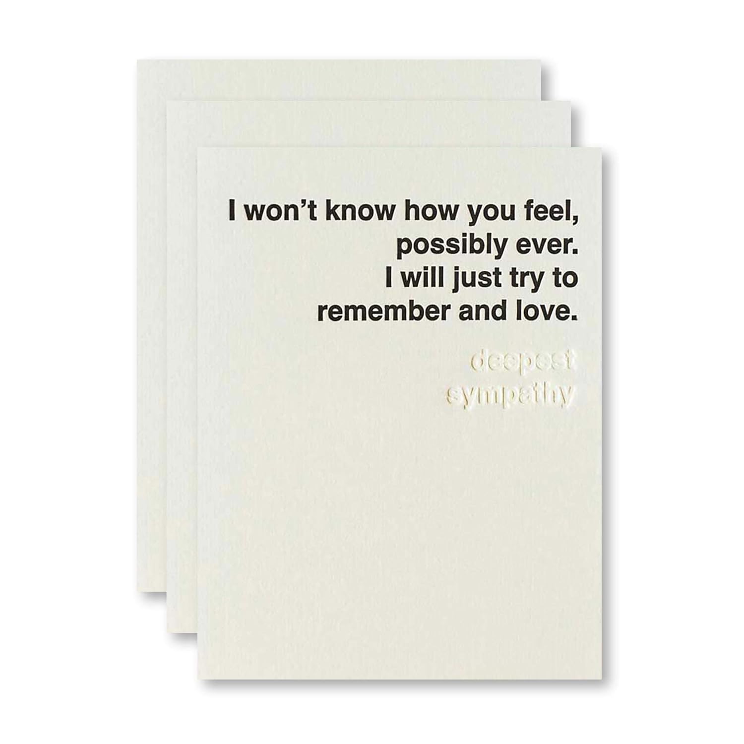 Pack of 3 Sympathy Cards With Envelopes, I Won't Know How