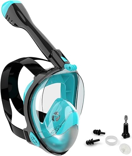 Full Face Snorkel Mask, Diving Mask for Kids and Adults,180° Panoramic ...