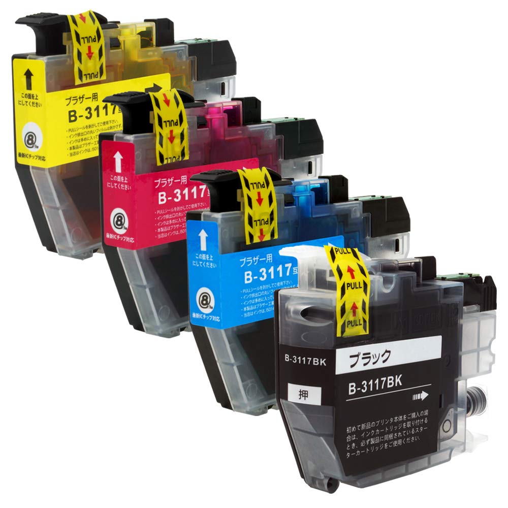 brother ブラザー LC3117-4PK (BK/C/M/Y) 【4色セット】 最新 互換 インクカートリッジ 3117 LC3117 LC31174PK インク 純正と併用可能 (対応機種: MFC - J6980CDW / J6580CDW / J6983CDW / J6583CDW / J5630CDW)【STAR JET製】商品画像