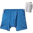 WEEOATAR Incontinence Care Shorts,Fistula Pants,Catheter Underwear Incontinence Pants,Urine Bag Underwear with Double Pockets for Nephrostomy,Foley,Suprapubic&Biliary Catheters(Man Blue,L)