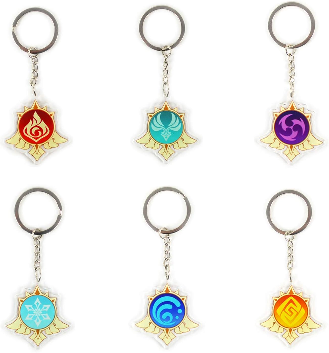 Genshin Impact Keychain,Game Cosplay Keychain Anime Character Keyring