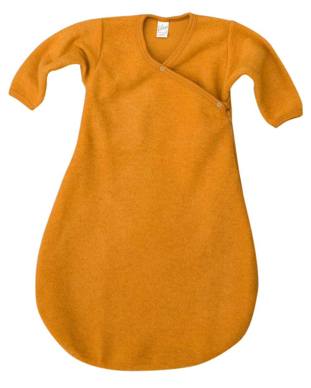 Lilano, Merino changing compartment with 2-way zip, plain, 100% wool (kbT), curry, 74/80 cm