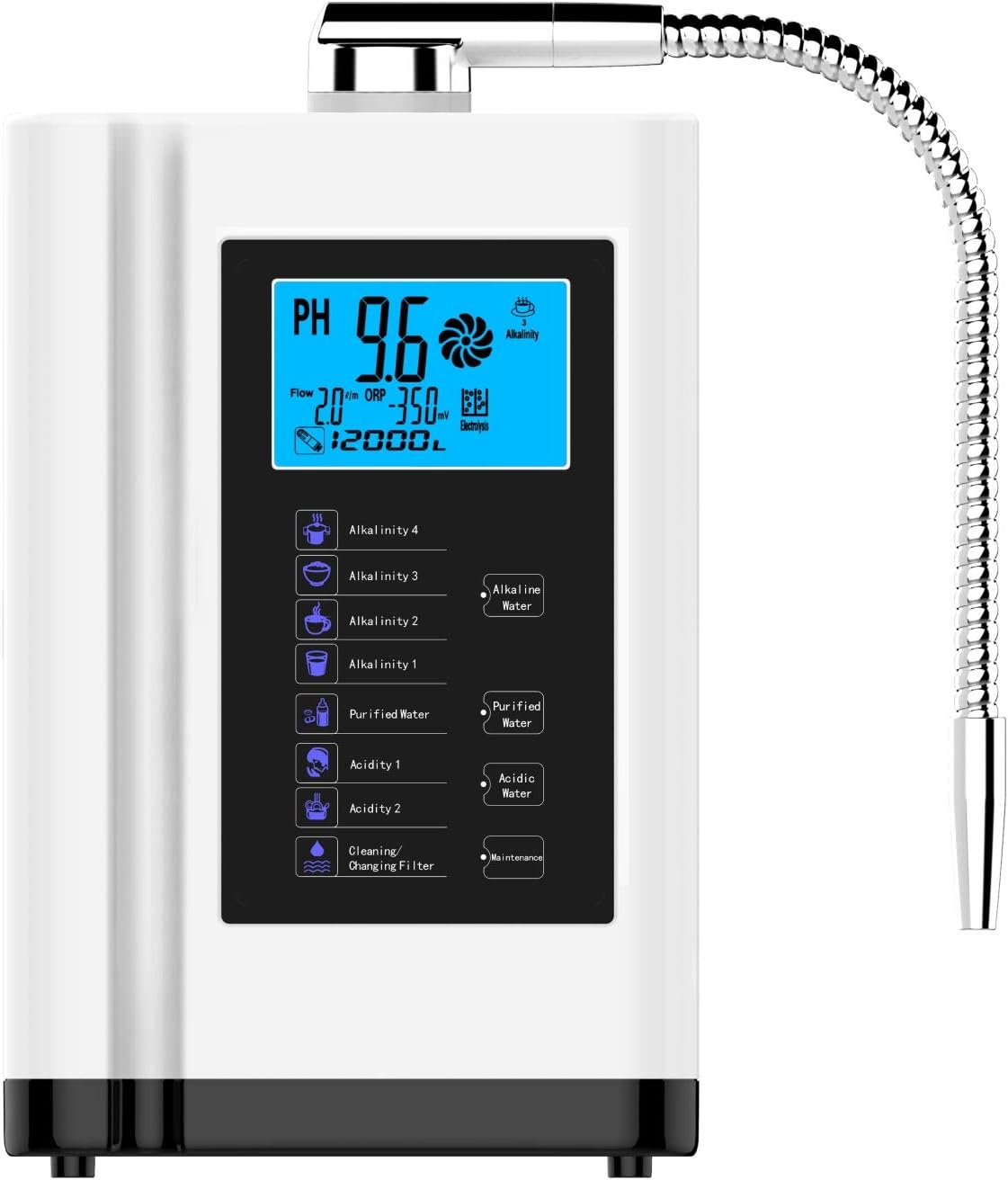 LCD Touch Control PH3.5-10.5 Alkaline Acid Machine 6000L Water Filter Auto-Cleaning Water Ionizer Water Purifier