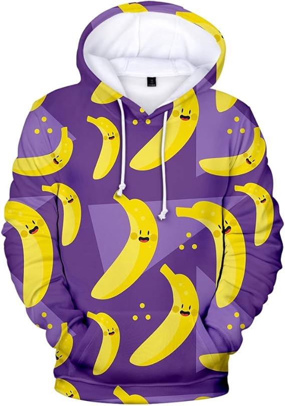XKDZT Fruit Banana Printed 3D Hoodies Men Sweatshirts Women Pullovers