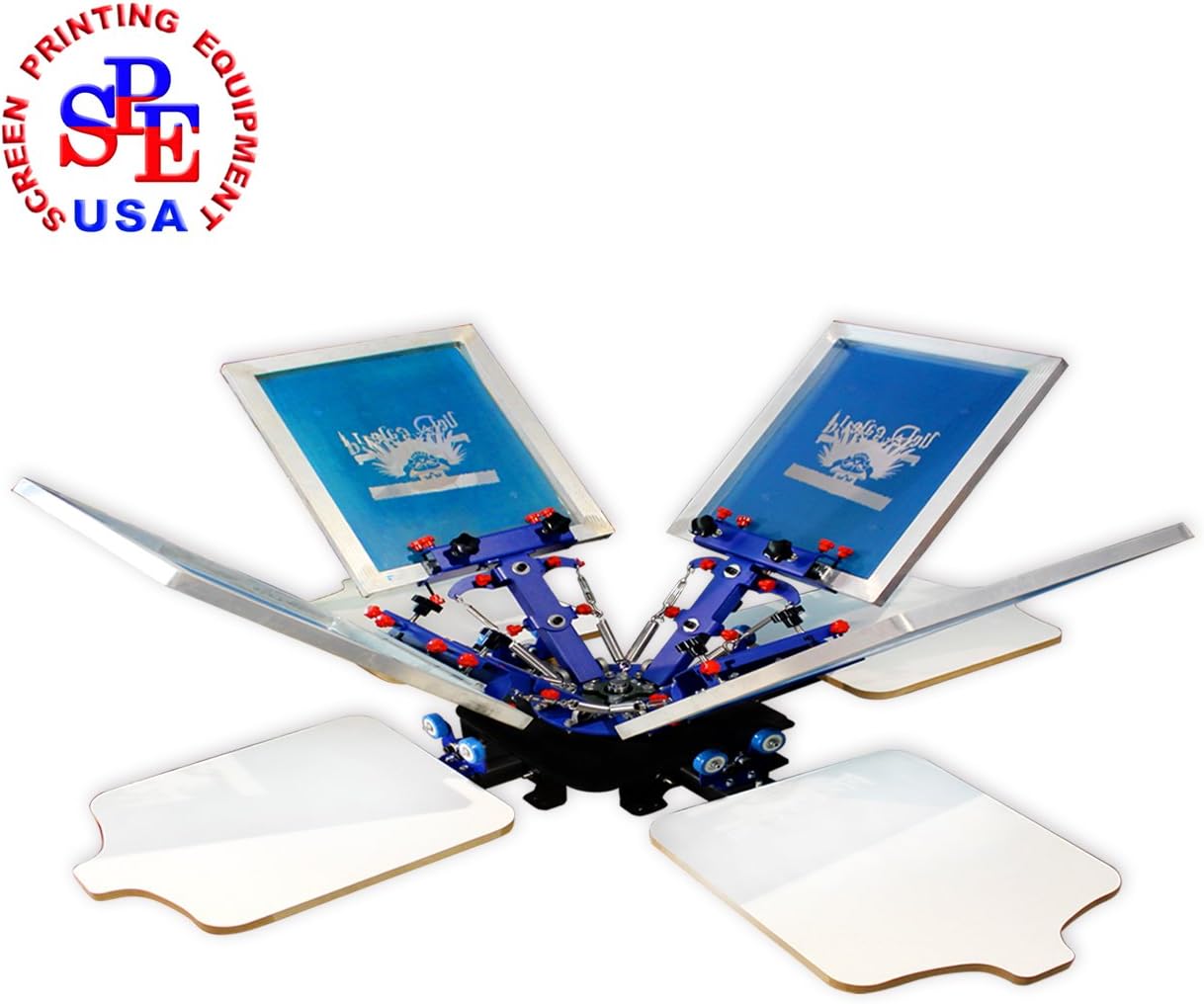 4 Color 4 Station Fix On Table Screen Printing Machine T-Shirt DIY Screen Printing Printer Equipment