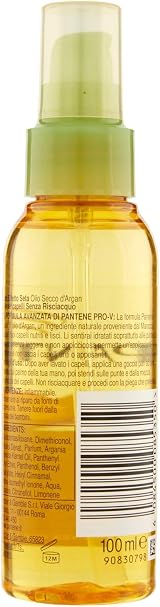 Pantene Pro-V Smooth & Silky Hair Oil Argan Oil 100ml Unruly Dry Hair Shine view 2