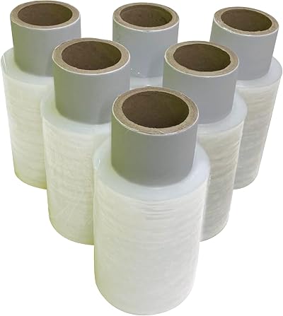 JeeJaan 6 Rolls Clear Mini Handy Shrink Wrap 100mm x 150m 17µm Core