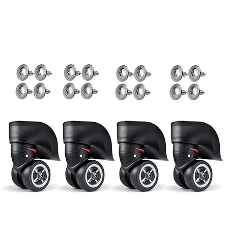 Vanyda Gepäck Koffer Rad Ersatz Achsen Reisekoffer Rolle Transportrollen OD 49 mm + Schrauben Repair Element,Schwarz (4 Stück