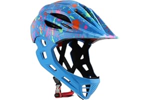Sunydog Full Face Adjustable Kids Bike Helmets, Lightweight Toddler Helmets with LED Light, Ventilation, for Sun Protection w