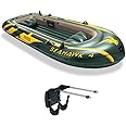 Intex Seahawk 4 Inflatable Boat Set + Oars/Pump/Motor Mount | 68351E+ 68624E