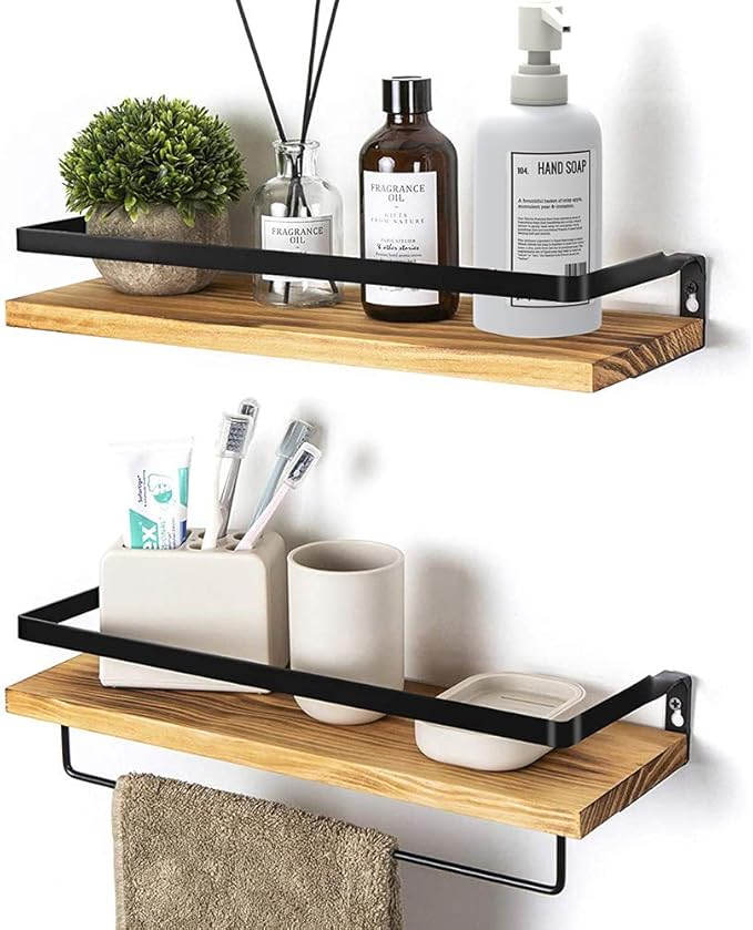 Mespok Wall Floating Shelf, Rustic Floating Shelves Wall Mounted, Solid